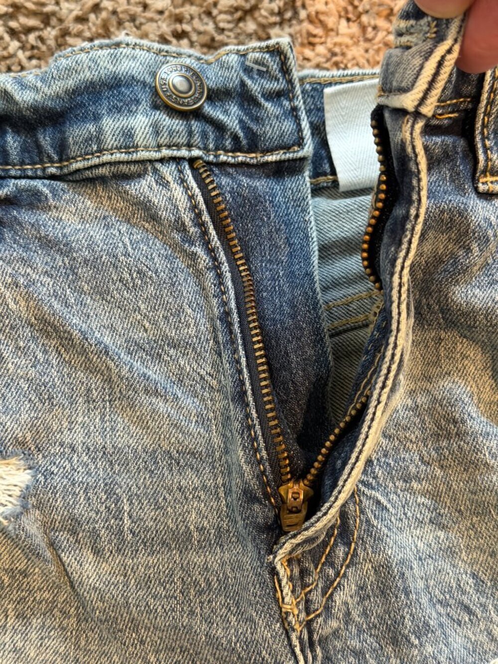 Eunina Kailey High Rise Biker Shorts Medium Wash Blue Denim Size S - Picture 7 of 10